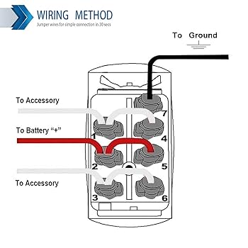 FXC 3 Position SPDT Rocker Switch 7Pin Laser On/Off/On Blue