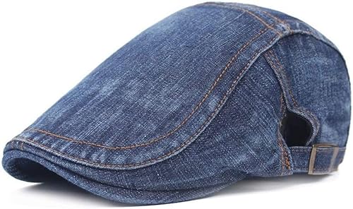 Aeromdale Gorra plana unisex gorra de boina de cabina vintage - Sombrero de vaquero ajustable sombrero de pico 1 unids -#D Cover