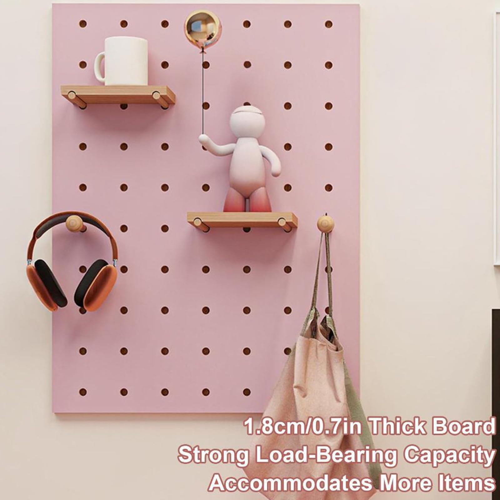 Wandmontierter Stecktafel-Organizer aus Holz, Multifunktionaler Lochwand-Werkzeughalter für Eingangsbereich, Zuhause, Büro, Wohnzimmer