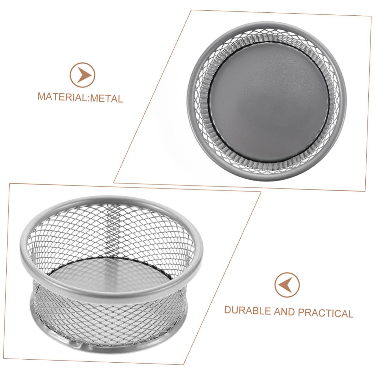 MOLUCKFU Desktop Mesh Dispensers Paperclip Holder for Office Paperclip Cup Clip Storage Basket Organizing Desk Supplies Home Clip Holder