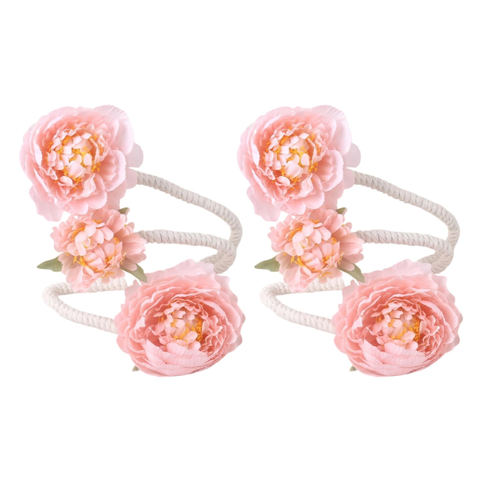 2Pcs Artistic Artificial Flower Curtain Buckle Adjustable Tiebacks for Home Decors Window Drapery Floral Holdbacks Tie Flower Curtain Tieback