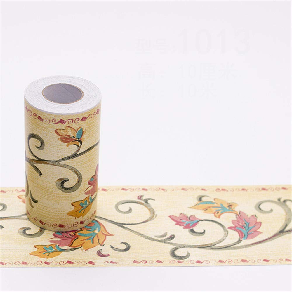 Sdsdgrw Yellow Vine Flower Wallpaper Border, Wallpaper Border Stickers Peel And Stick Multicolor(Yellow Vine Flower)