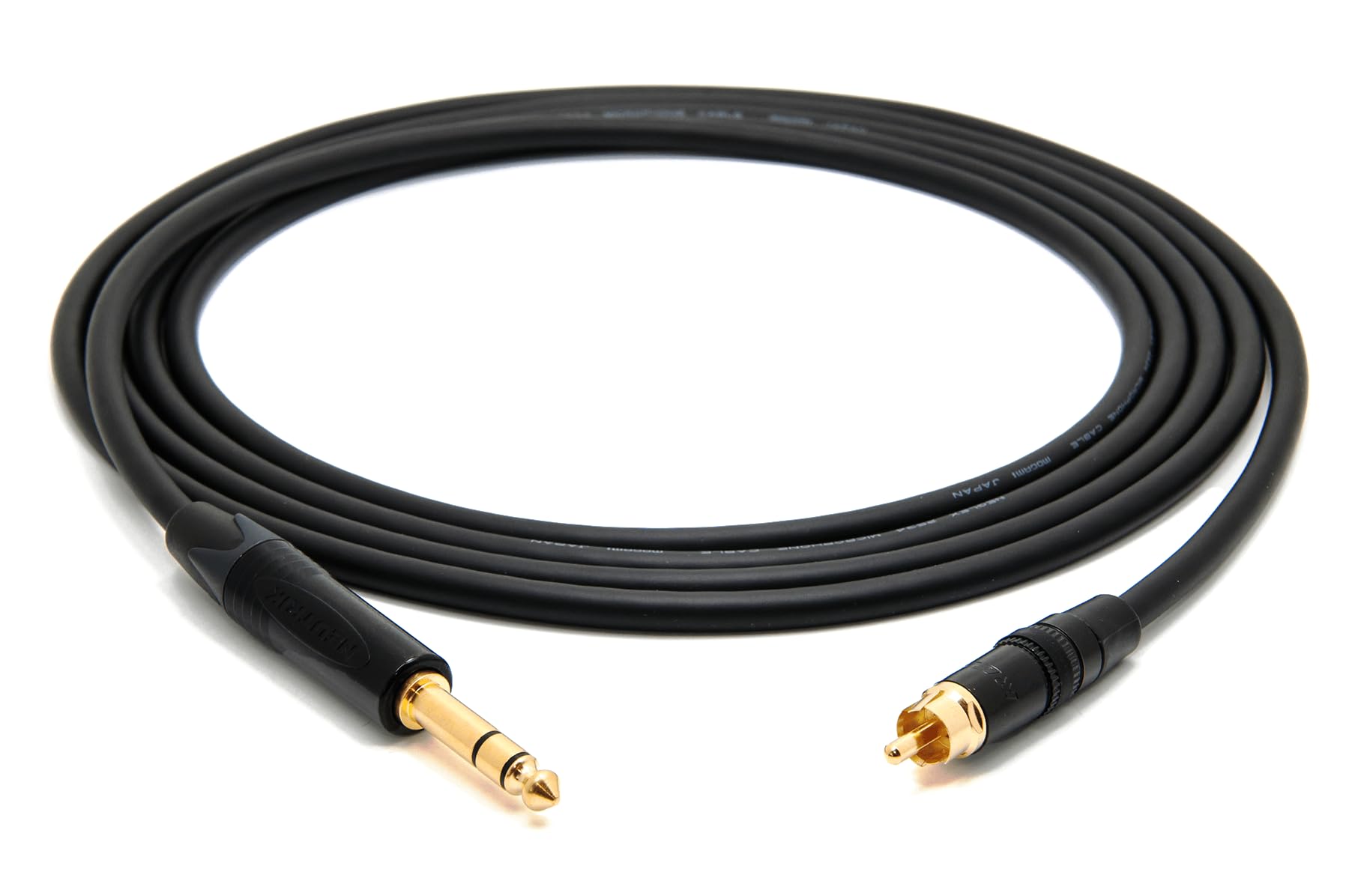Mogami 2534 Quad Professionele Studio Kabel | Neutrik Gold 6,3 mm TRS klink - Cinch RCA | HiFi 0,5 m