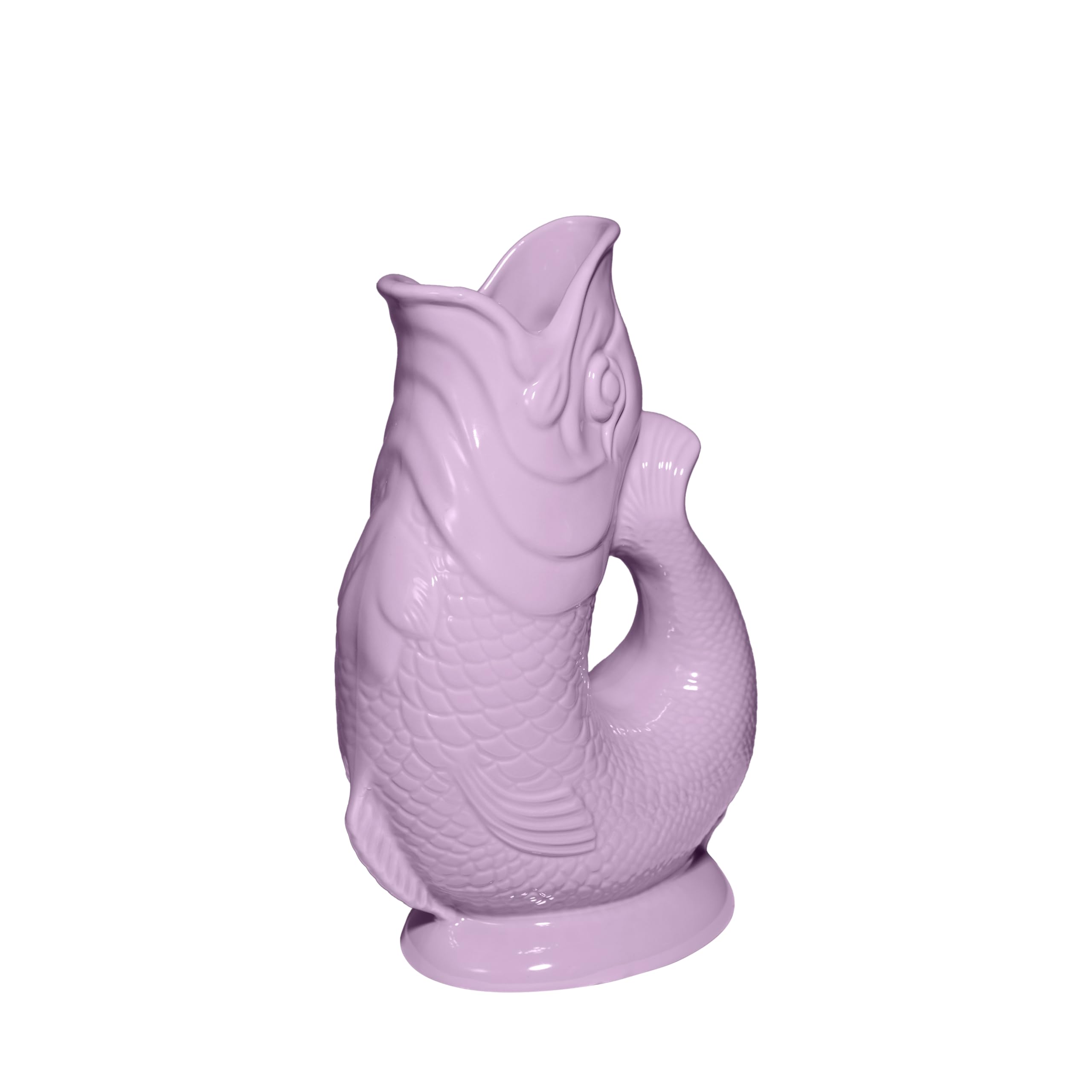The Original Gluggle Jug - Lilac Glug Jug in XL, 28cm 1.4L - Gug Glug Fish Shaped Jug - Decorative Glugging Water, Cocktail, Wine & Gin Pitcher, Decanter or Vase - Hand Made in Britain