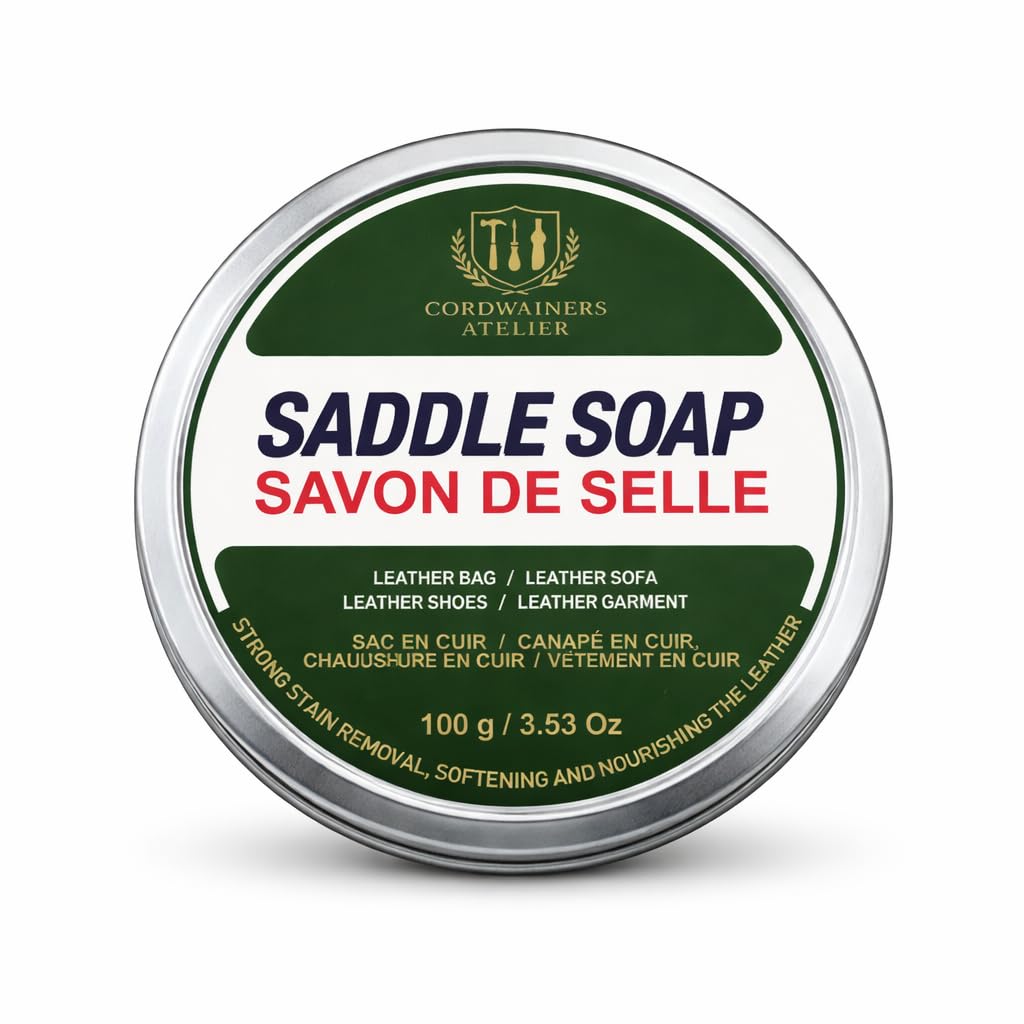 Cordwainers Atelier Leather Saddle Soap Cleaner 3.5 oz (100g) – Premium Leather Cleaner & Conditioner for Shoes, Boots, Bags, Sofa & Furniture – Deep Clean, Nourish & Protect Grey - 2