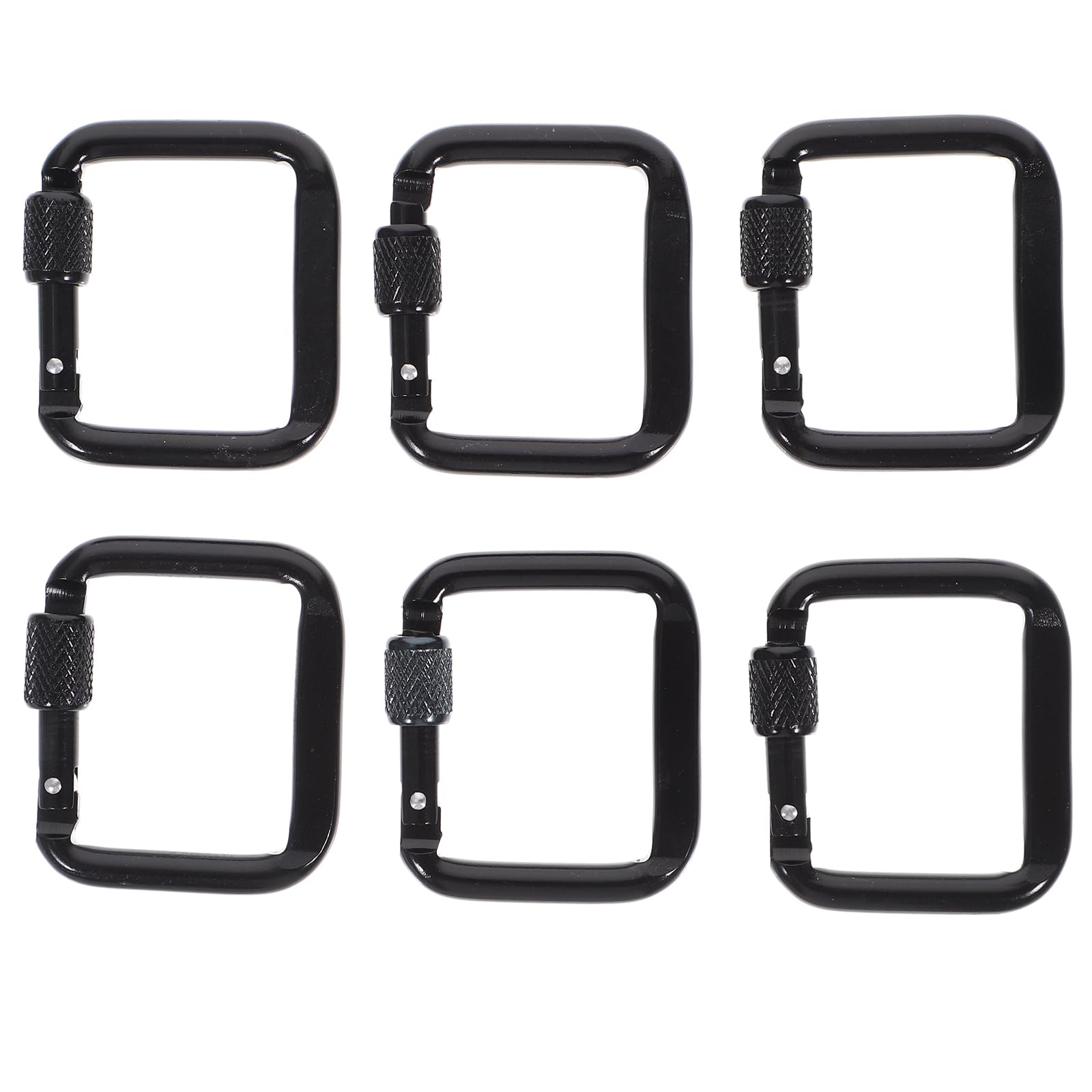 Toddmomy 6pcs Camping Button Heavy Duty Metal Carabiner Keychain Hooks for Hanging, Outdoor Hiking Clasp with Snap Hook and Trigger