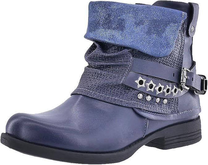 Stivaletti Elara Donna Stile Motociclista - Con Rivetti, Tacco Chunky, Tomaia Sintetica - Foto 10