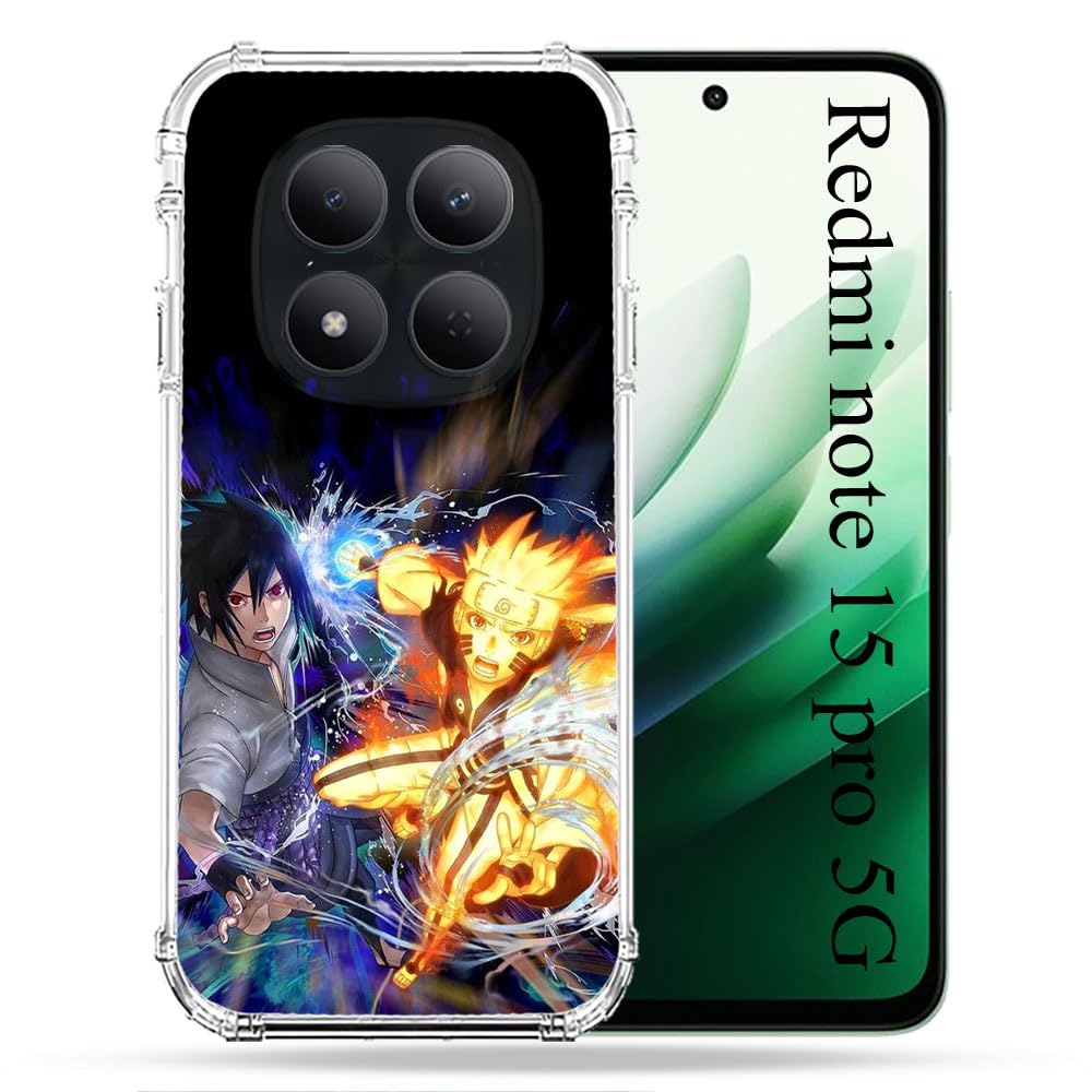 Coque Redmi Note 15 Pro 5G antichoc évite les bris d'écran avec design exclusif Naruto VS