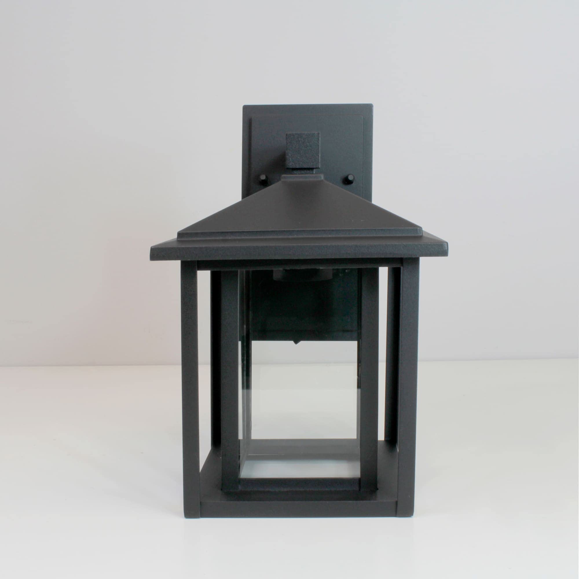 wonderlamp - Aplique de pared exterior Avenida, 1xE27, Máx. 60 W, IP 23, Aplique Vintage, forma de Farol con cristal, Negro