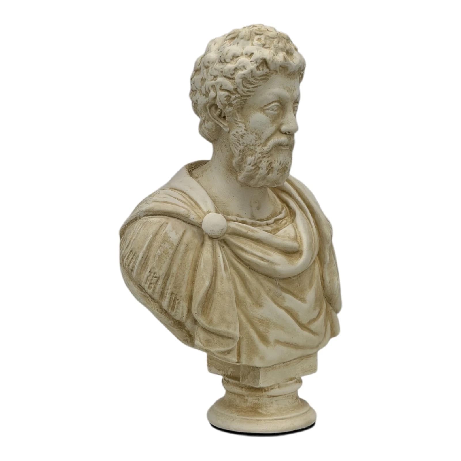 Busto Marco Aurelio – Imperatore romano e filosofo stoico beige | Arte greca fatta a mano | Decorazione classica 17,8 cm