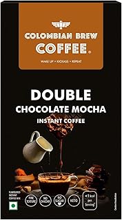 Colombian Brew Double Chocolate Mocha Instant Coffee, No Sugar, 40g (Hot & Cold Coffee)