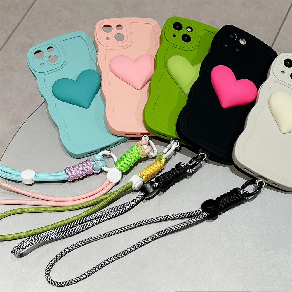 ベージュ ハート型 iPhoneケース ストラップ Amazon.co.jp: かわいいキャンディーカラーの引き込み式ストラップ付き