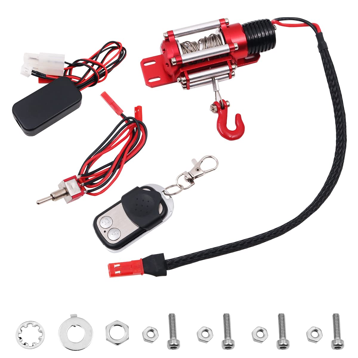 WANGCL Simulation Climbing Car Winch Set Electric Metal Model Vehicle Crawler Car Accessories Compatible with Axial SCX10 RC4WD D90