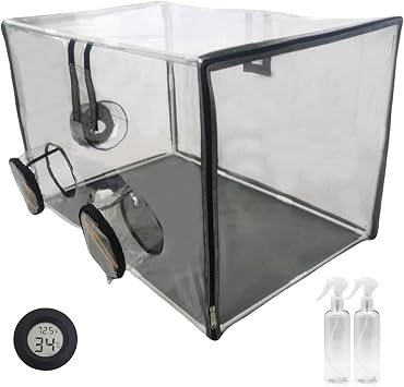Still Air Box, 80 * 50 * 50cm Portable Grow Box, Mushroom Planting Bag Tent, with 2 Sprayer & Thermometer, Propagation Stations for Mushroom Lovers