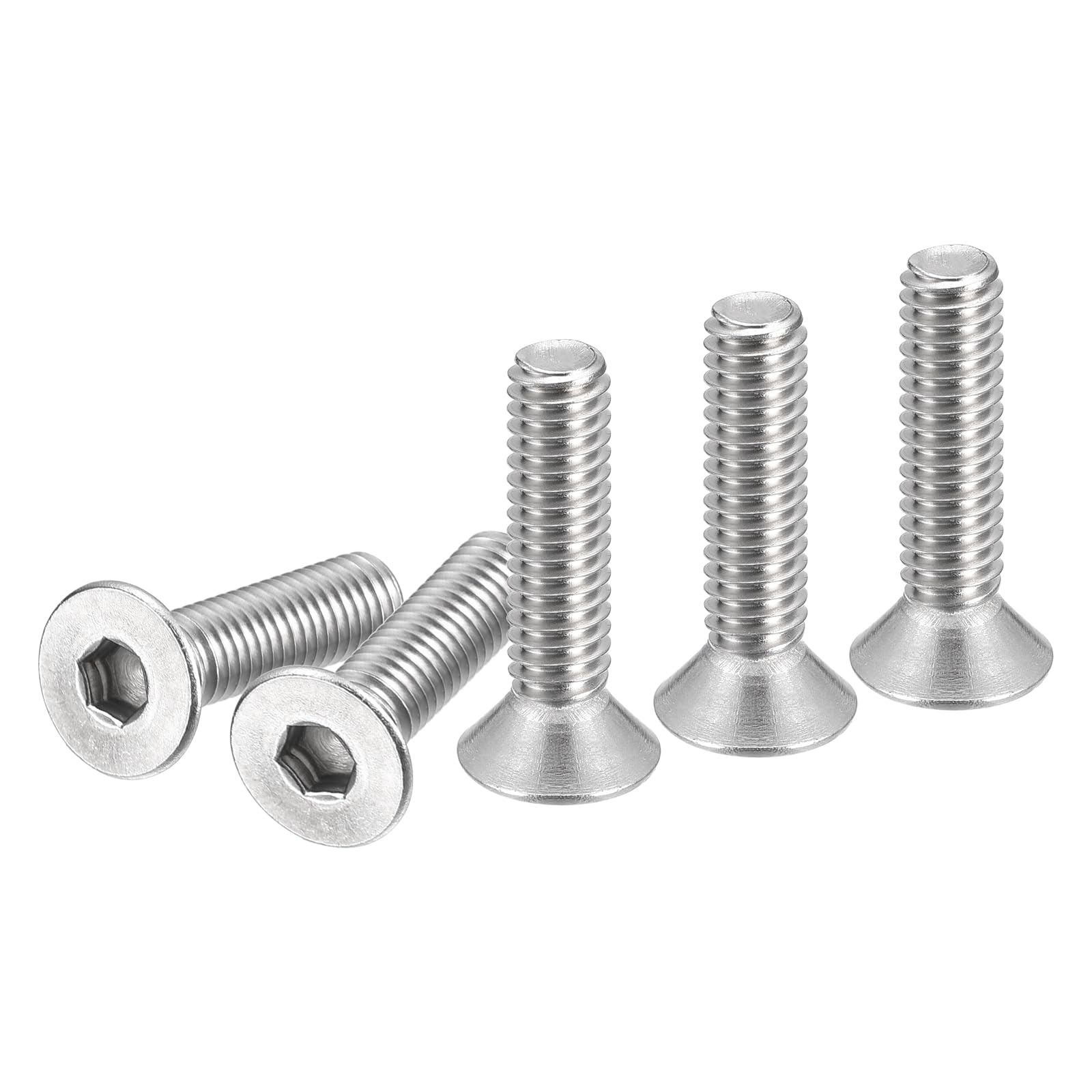 DTGN #10-32 x 3/4" Flat Head Socket Cap Screws, 50 Pack 304 Stainless Steel Hex Socket Flat Head Screws, Full Thread, Countersunk Bolts