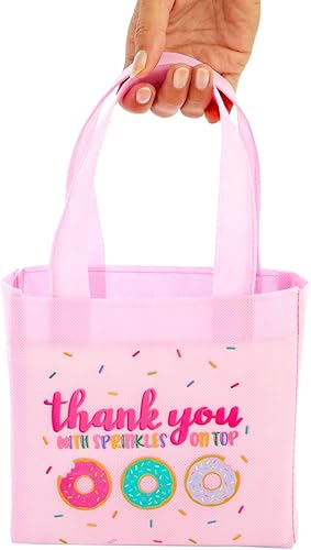 Miniatura 3 de BLUE PANDA Bolsas de donas – 6.5 x 7 x 2 pulgadas, color rosa, paquete de 24 – Bolsas de regalo de fiesta para cumpleaños de niñas, regalos de