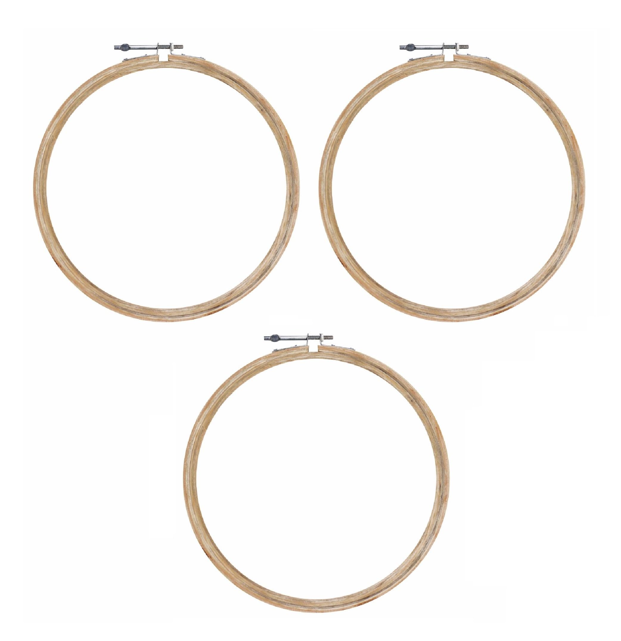 Jyoti Embroidery Hoop, Wooden Round Adjustable, (2 Pieces of 18 Inches with Steel Fitting), Easily Loosen/Tighten, Cross Stitch Hoop Ring for Sewing, Needlework, Craft Projects & Ornaments - Pack of 2-image-12