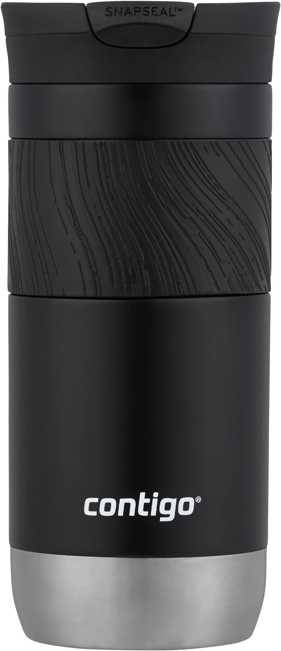 Contigo Byron 2.0 Snapseal Travel Mug,Stainless Steel Thermal Mug,Vacuum Flask,Leakproof Tumbler,Coffee to Go Mug with Bpa Free Easy-Clean Lid,Licorice,470 Ml