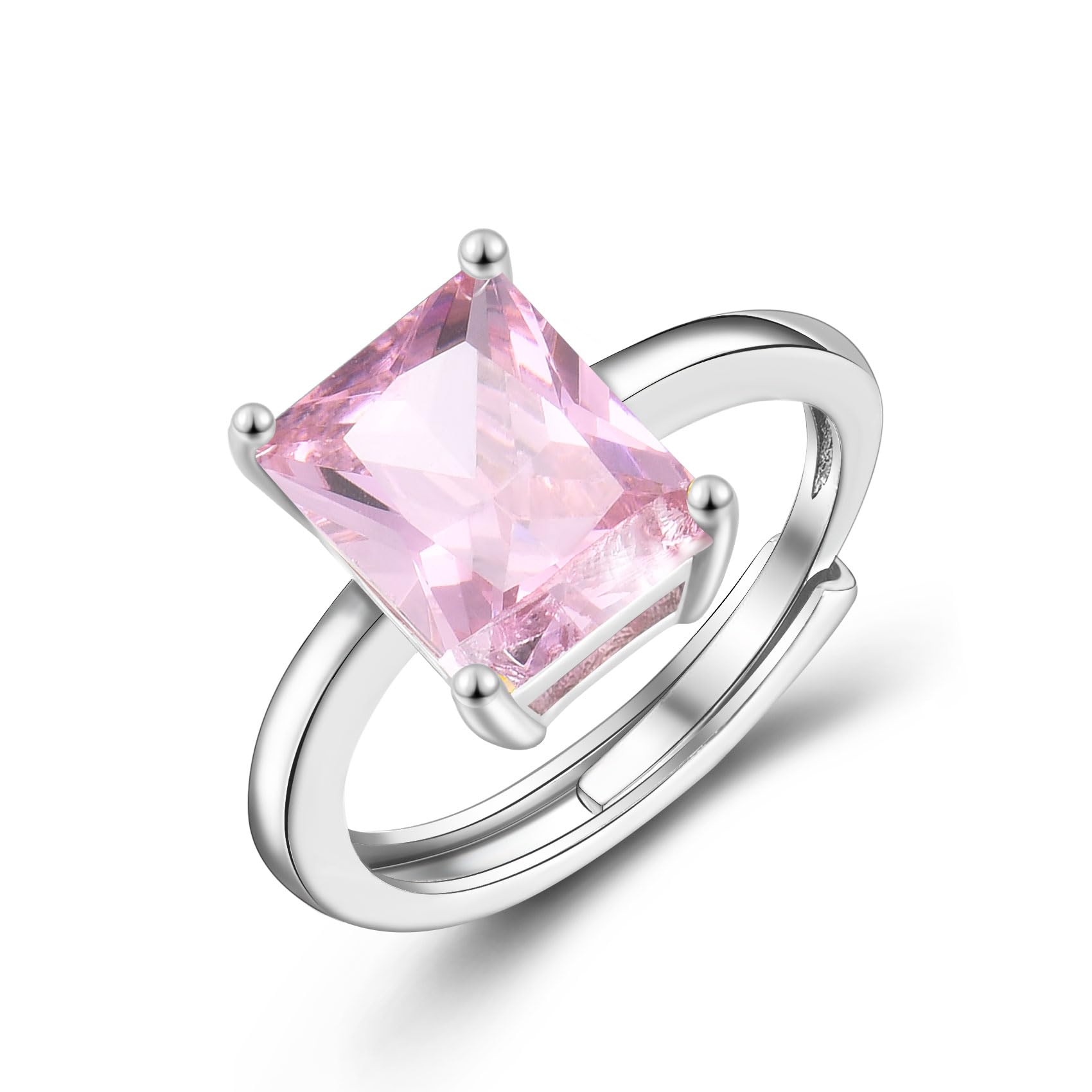 VYYUSilver Engagement Rings for Women - Adjustable Promise Eternity Ring for Her, Romantic Jewelry Gift Wedding Rings with Diamond Halo Ring Bridesmaid Christmas Birthday Valentine Gifts