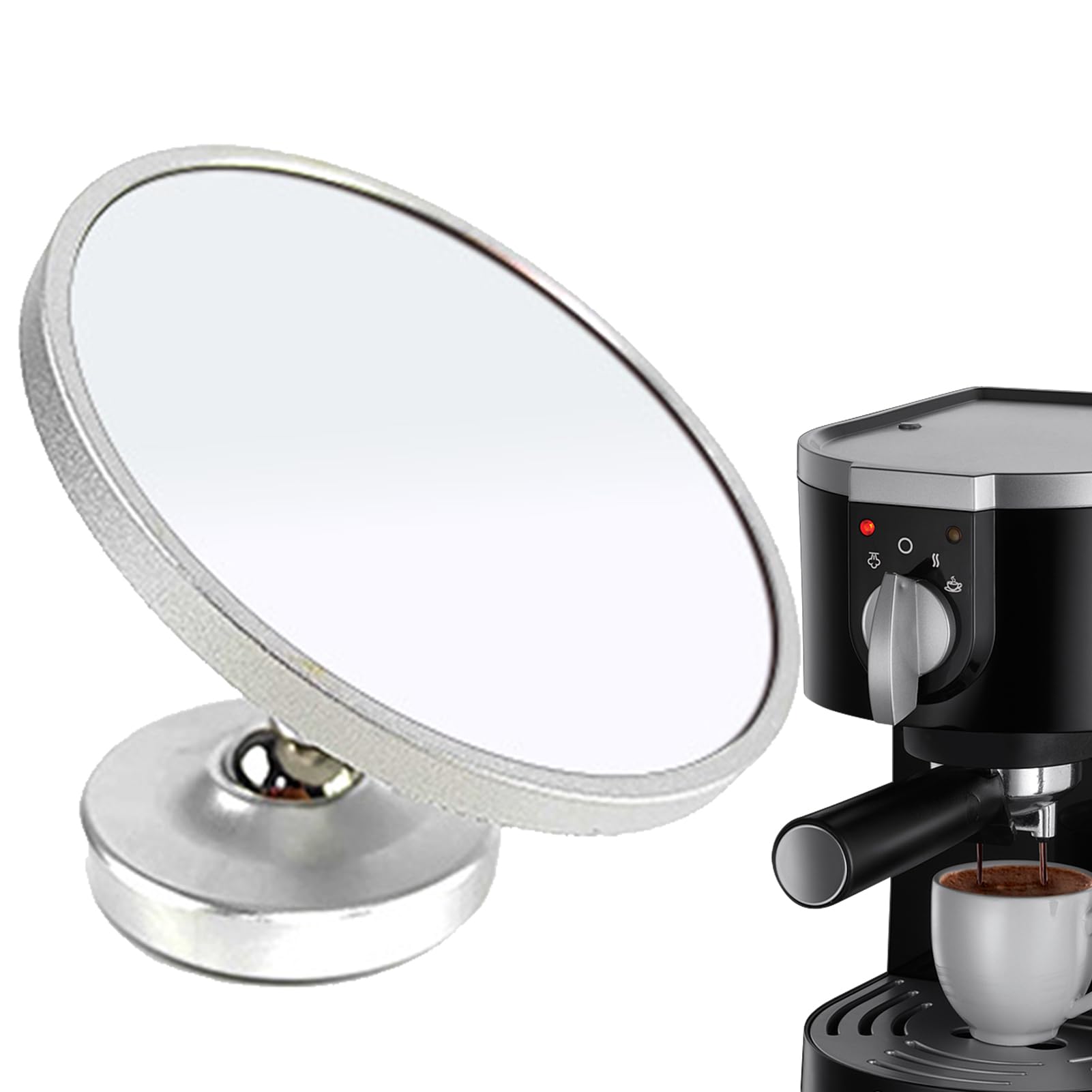 Miroir Magnétique Pour Machine à Expresso - Base Rotative 360°, Miroir 6.5x6.5 Cm, Pour Observer L'extraction Du Café