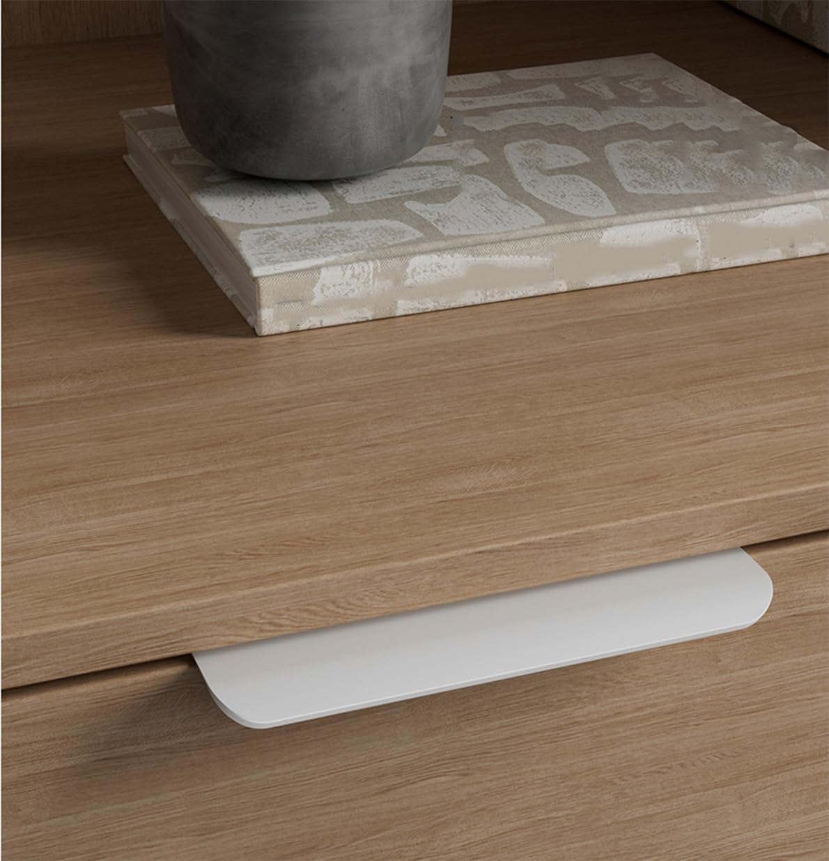 SYZOW 6 Pieces Kitchen Cabinet Hidden Handles 96 mm White Kitchen Handles Aluminium Furniture Handles Hidden Drawer Cabinet White