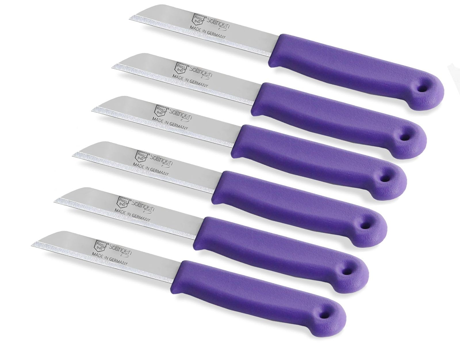 Set 10 Couteaux D'Office Solingen - Couteaux à Fruits & Universels Crantés Acier Inoxydable Vert
