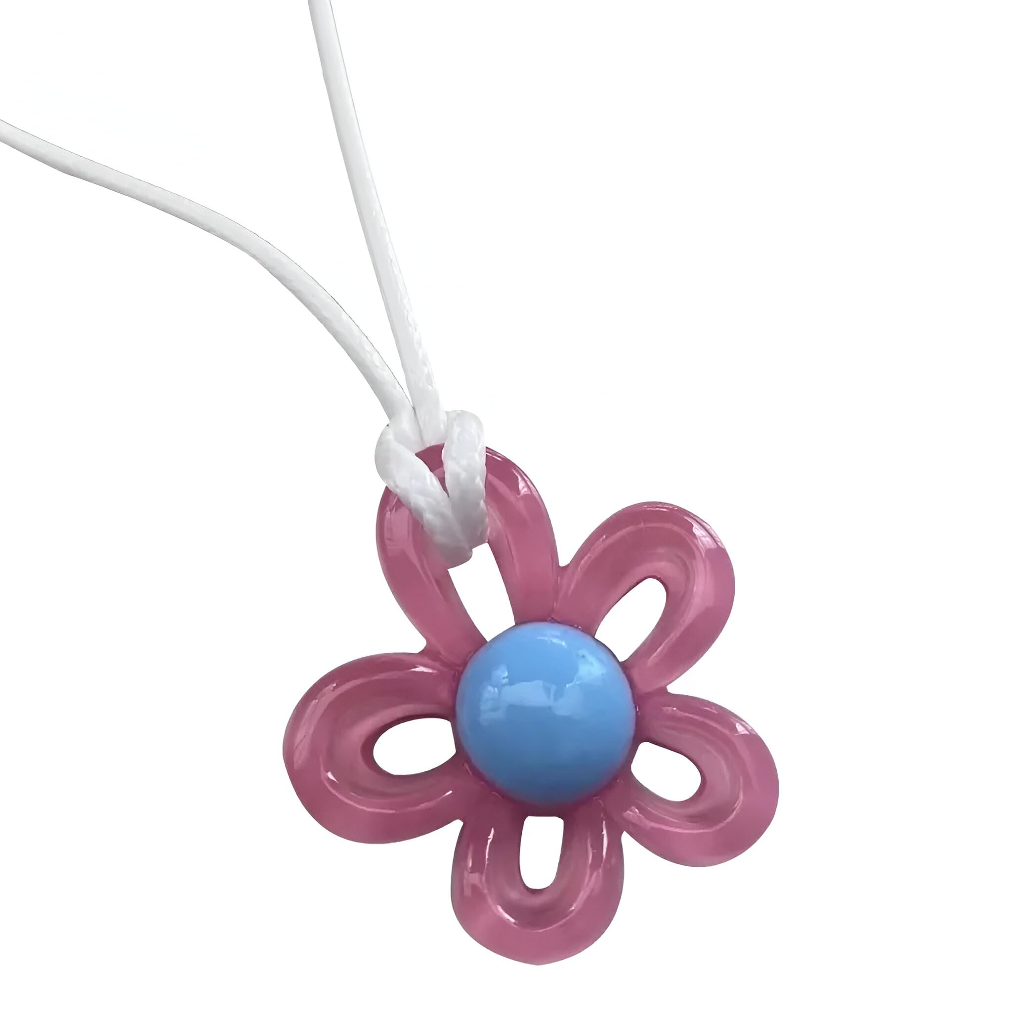 Collier ras du cou fleur en argent 925 avec son pendentif coloré fait à la main - 6