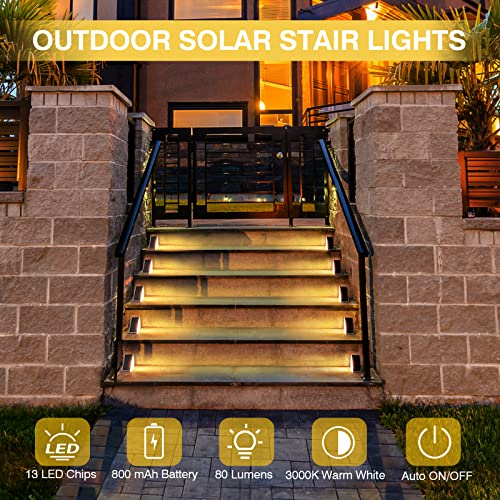 2 Pack Solar Stair Lights, Outdoor Step Lights Solar Powered, Warm White Solar Step Lights Outdoor Waterproof Ip67, Auto On/Off Solar Lights For Steps Stairs Porch Yard Patio Pathway Decoration #TOP1
