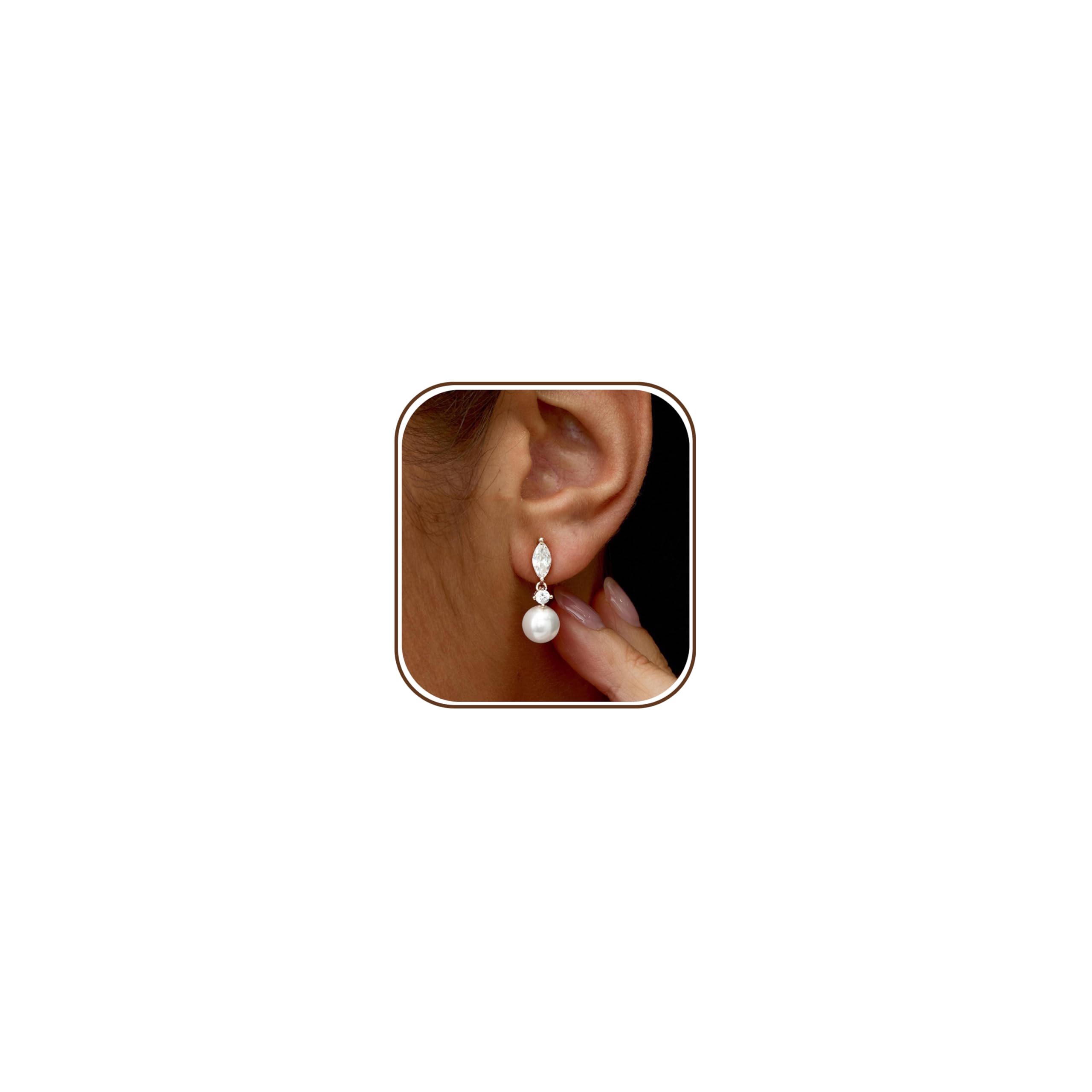 HLJEO Mothers Day Gifts Gold Pearl Earrings For Women,Dainty Wedding Earring 14K Gold Plated Formal Pearl Drop Earrings For Women Trendy Simple Prom Wedding Bride Earring Fashion Womens Jewelry — view 9
