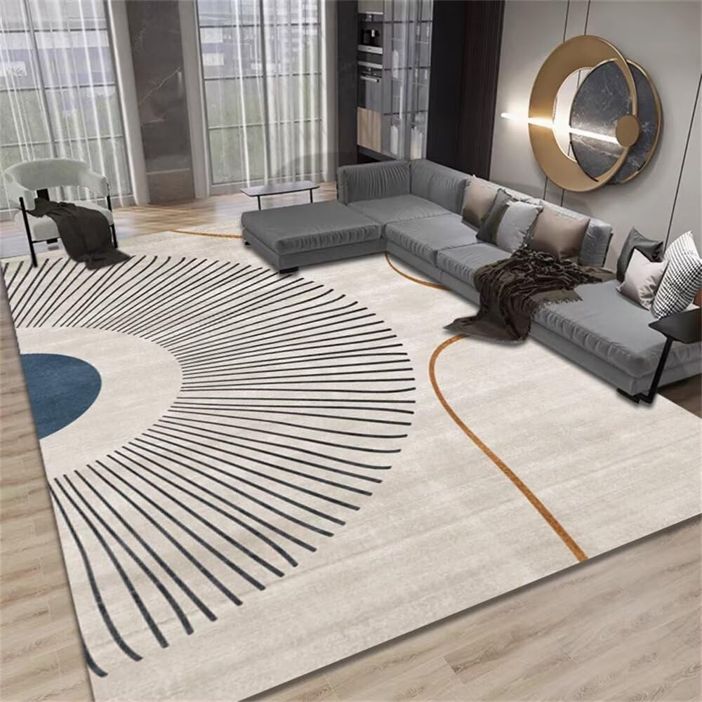 Tapis de chambre d'enfant lavable beige pour grand salon épuré