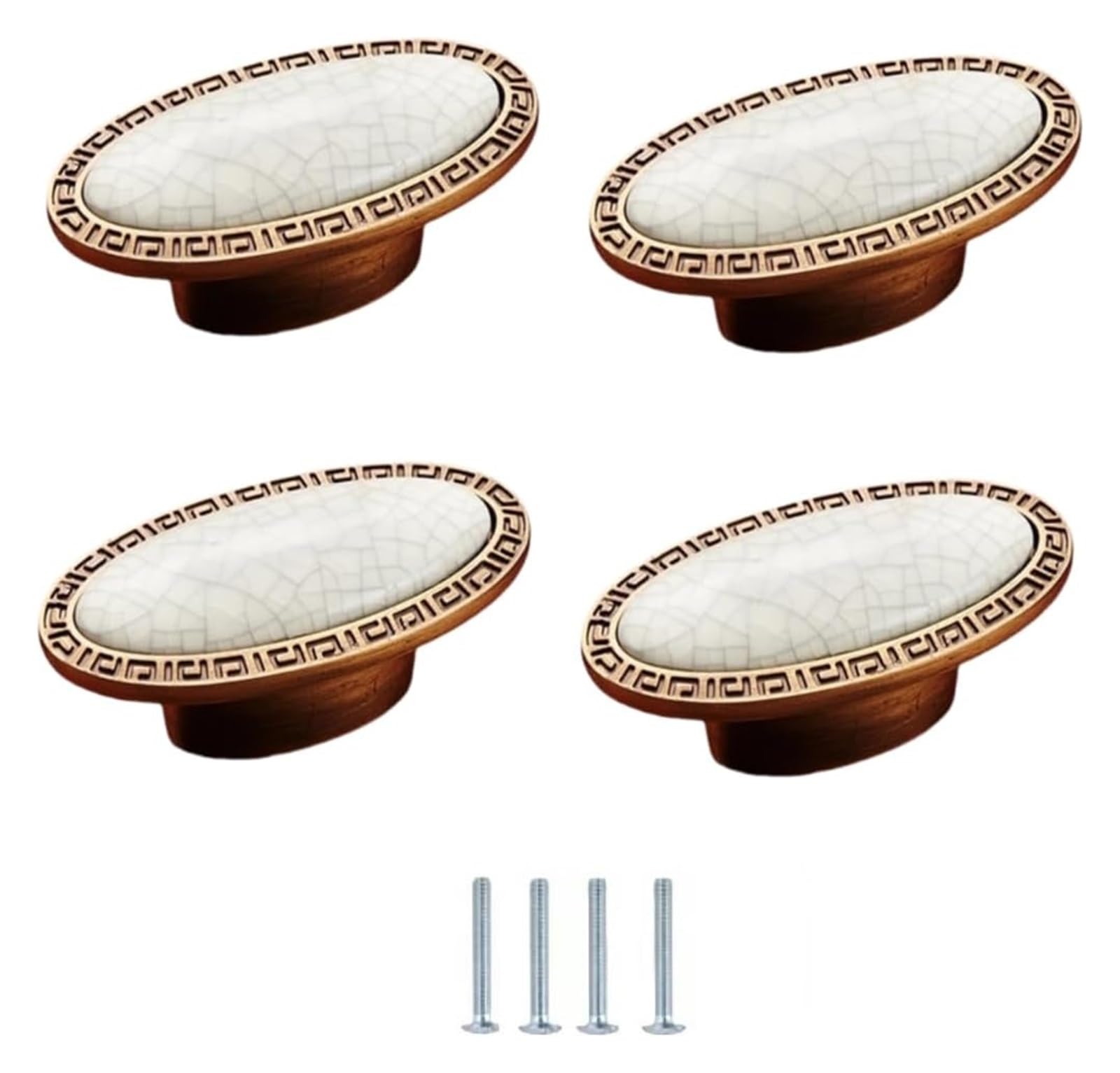 LQZAXSRDR Ceramic Cupboard Drawer Handle Knobs, Ceramic Door Knobs, Zinc Alloy Cabinet and Drawer 4 Pcs Multicolor(Crack)