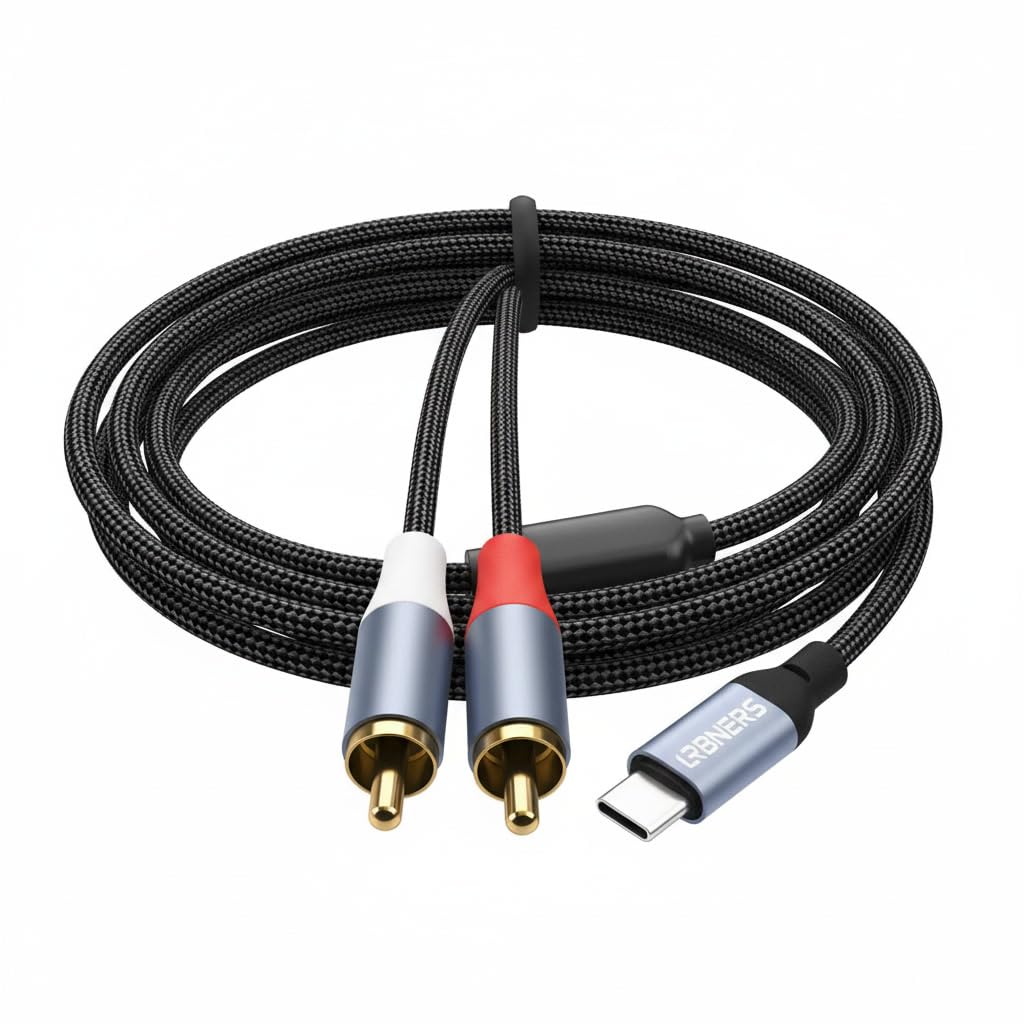 Photo 1 of Lrbners 10FT USB-C to Dual RCA Cable - Digital to Analog Audio Cable with DAC Chip, Gold-Plated RCA Connectors, Dual-Shielded for Home Audio/Turntables/Amplifiers