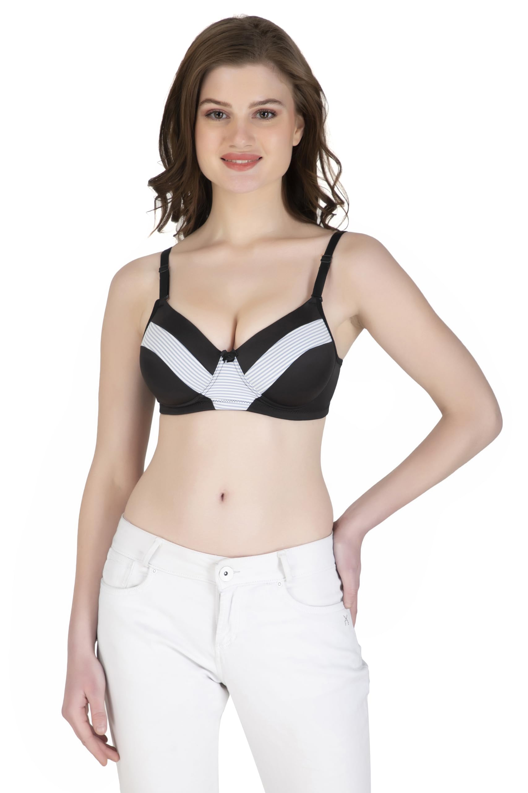 herryqeal Women's T-Shirt Bra |Padded | Wirefree | Full Coverage with Magic Under Cup | Microfiber Nylon Elastane Stretch Fabric (in, Numeric, 38, 38, B, 38, Regular, Standard, Printed-5)-picture-30