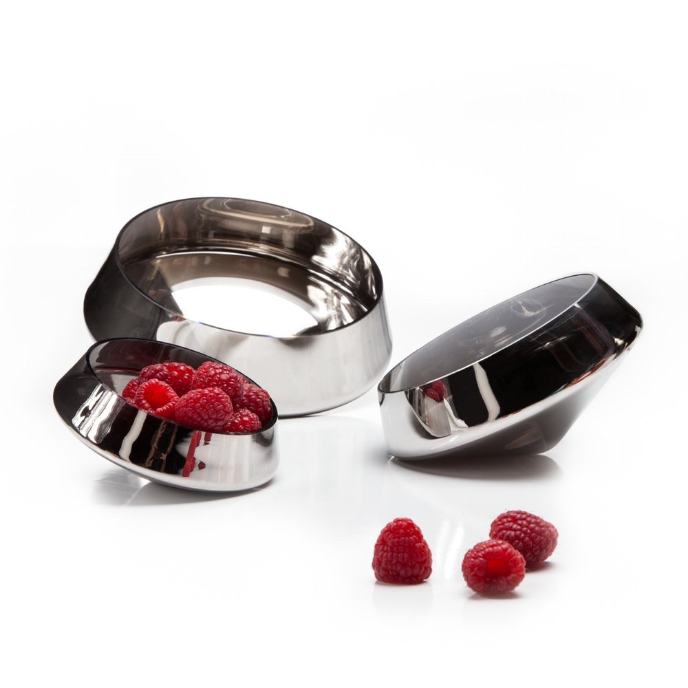 Sempli Sini-6 PLATI Silver Snacks Nesting Bowl in Gift Box