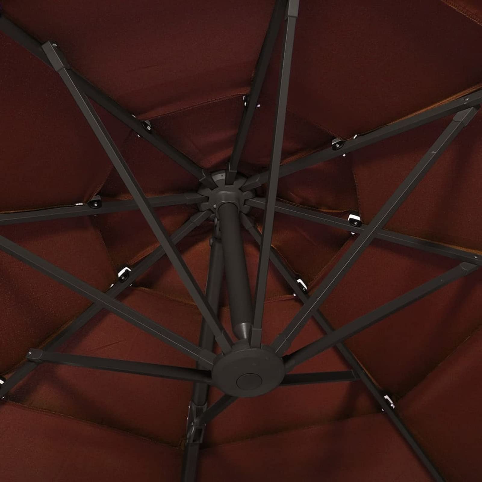 Parasol przeciwsłoneczny z aluminiowym masztem, 4-warstwowy, terakota, 3 x 3 m, parasol ogrodowy, balkonowy, ochrona przed słońcem