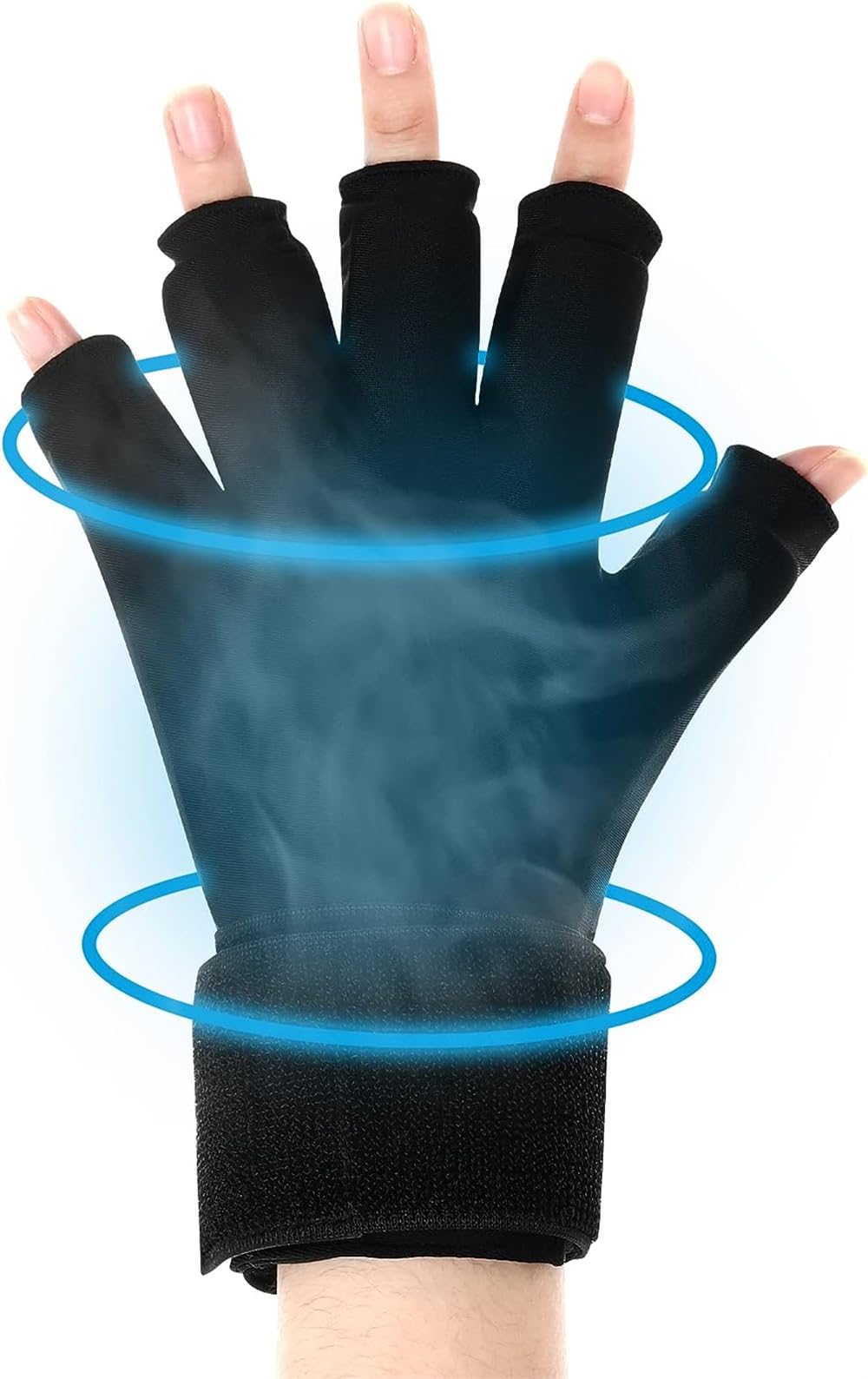 Finger Arthritis Compression Ice Glove for Pain Relief, Adjustable Wrist Strap Hand Wrist Ice Pack for Hot and Cold Therapy, Reusable Gel Cold Pack for Tendinitis, Carpal Tunnel, Pain Relief