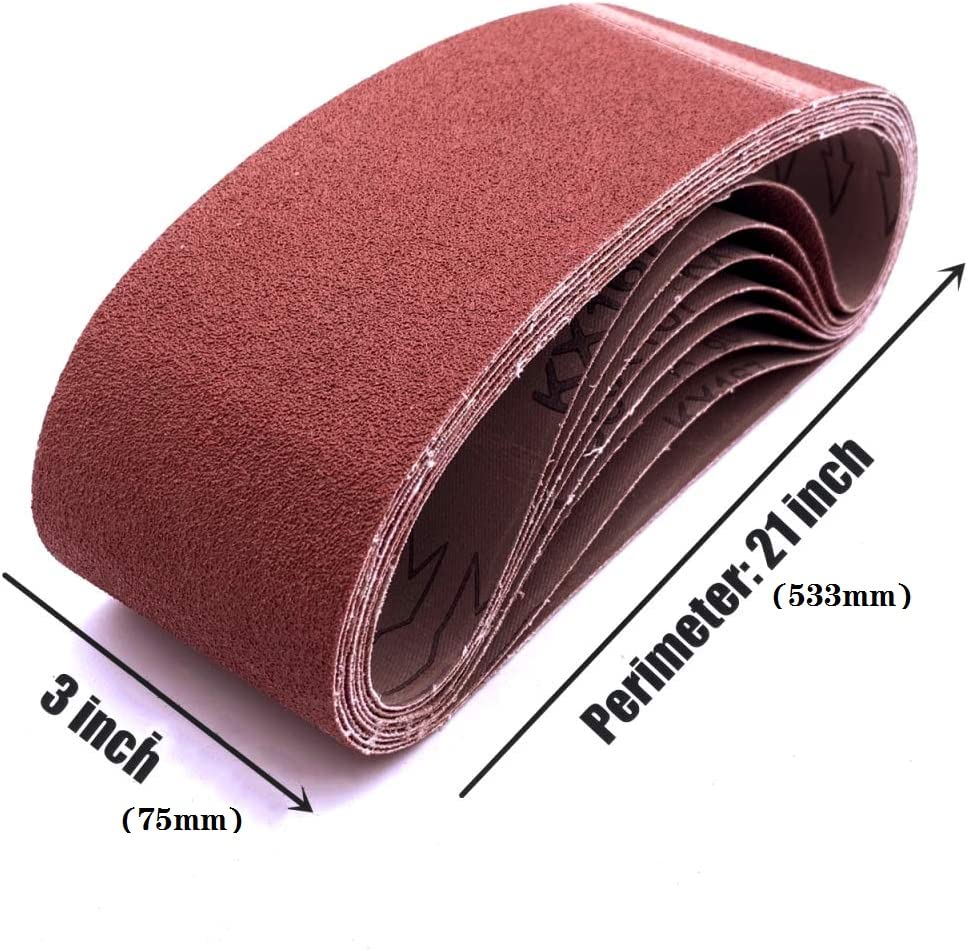 MGTrade Sanding Belt 75 x 533 mm, Sander Belts Set 3 Each of 80/120
