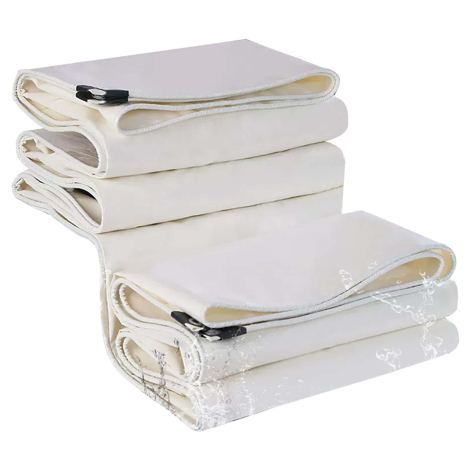 Telo Telone Bianco - Telo Telone Impermeabile Copertura Tenda per Tettoia per Carichi Pesanti, Telo Fondo Pieghevole Telo Antipioggia con Occhielli per Mobili da Giardino Capannone da Campeggio (Size