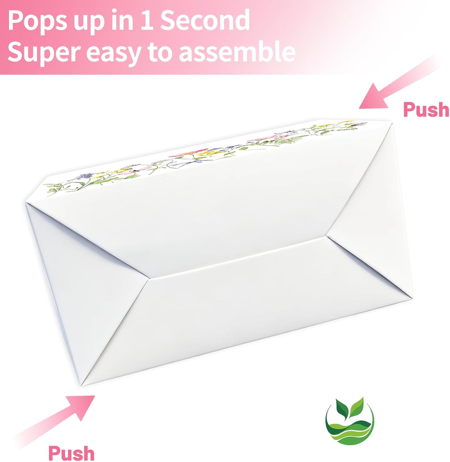 25 PCS Wild Flower Gift Boxes, Spring Party Favor Boxes Treat Birthday Candy Boxes, Wildflower Gift Floral Packaging Treat Bags Perfect for Cupcake Cookie Gable Goodie DIY Crafting Baby Shower Wedding Graduation, 6.2x3.5x3.5 inches