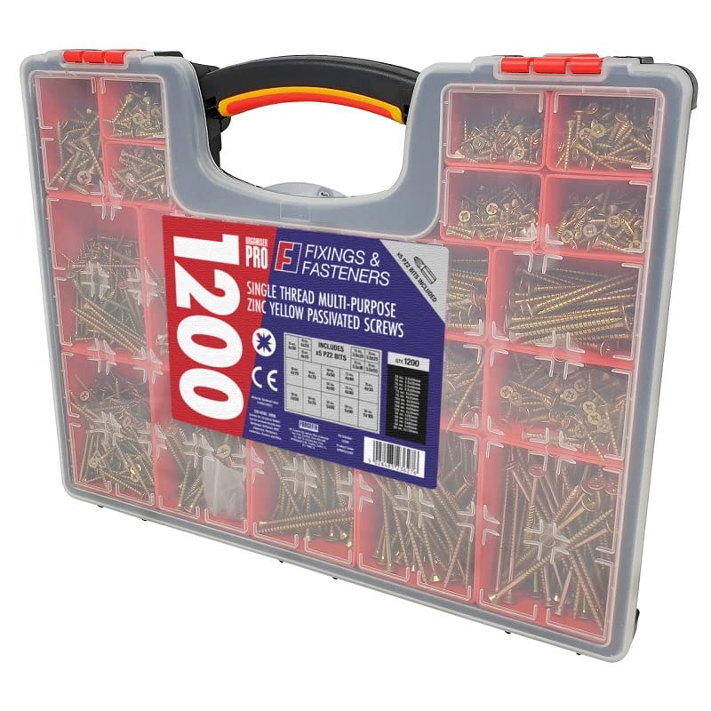 Forgefix Organiser Pro Single Thread Multi-Purpose Zinc Yellow Passivated Scr...