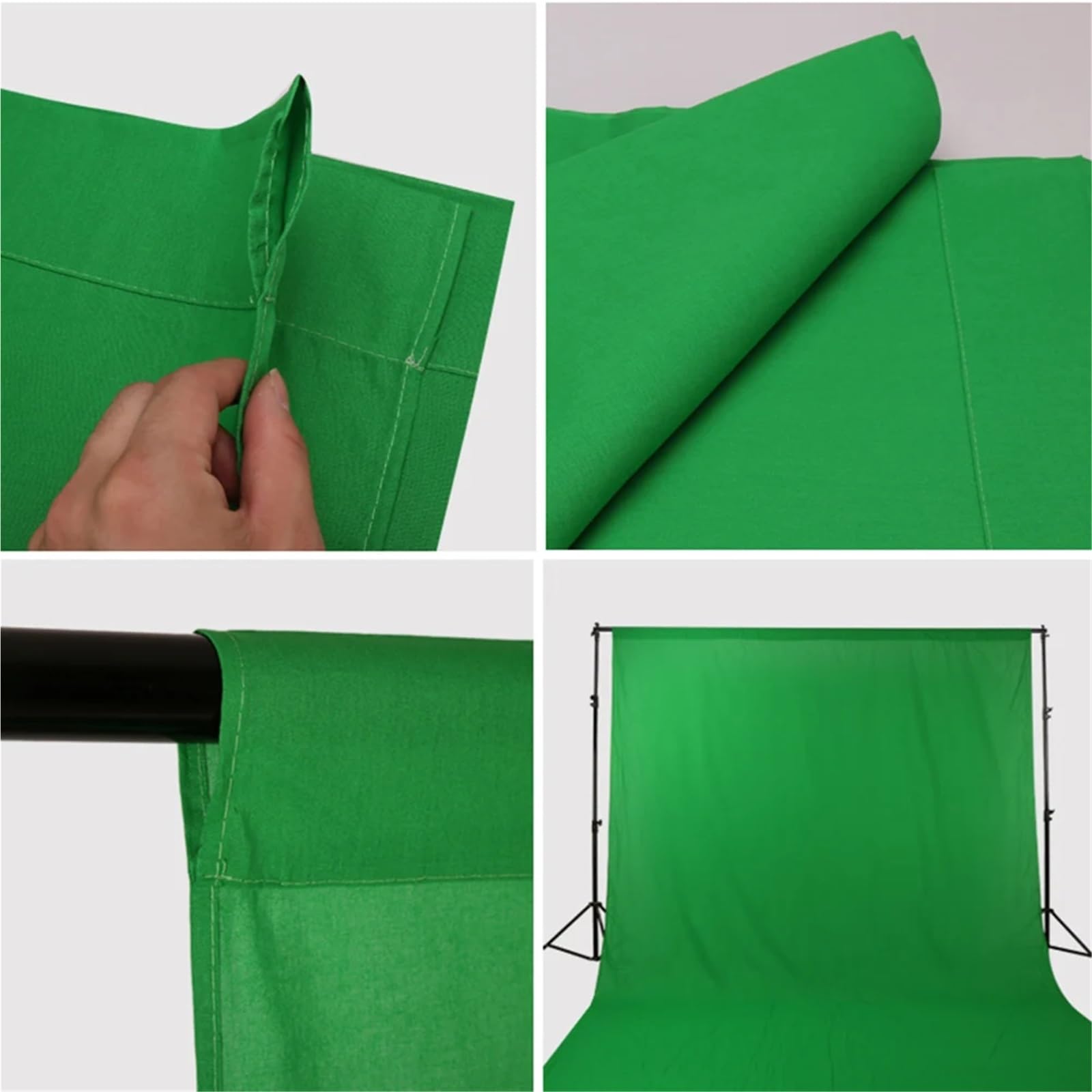 Sfondo fotografico, Tessuto for fondale fotografico Chromakey in mussola di cotone multicolore, diverse misure(Green,3.0 m X 6m)