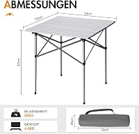 Portal összecsukható kempingasztal alumínium asztallappal 80 kg terhelhetőséggel 2