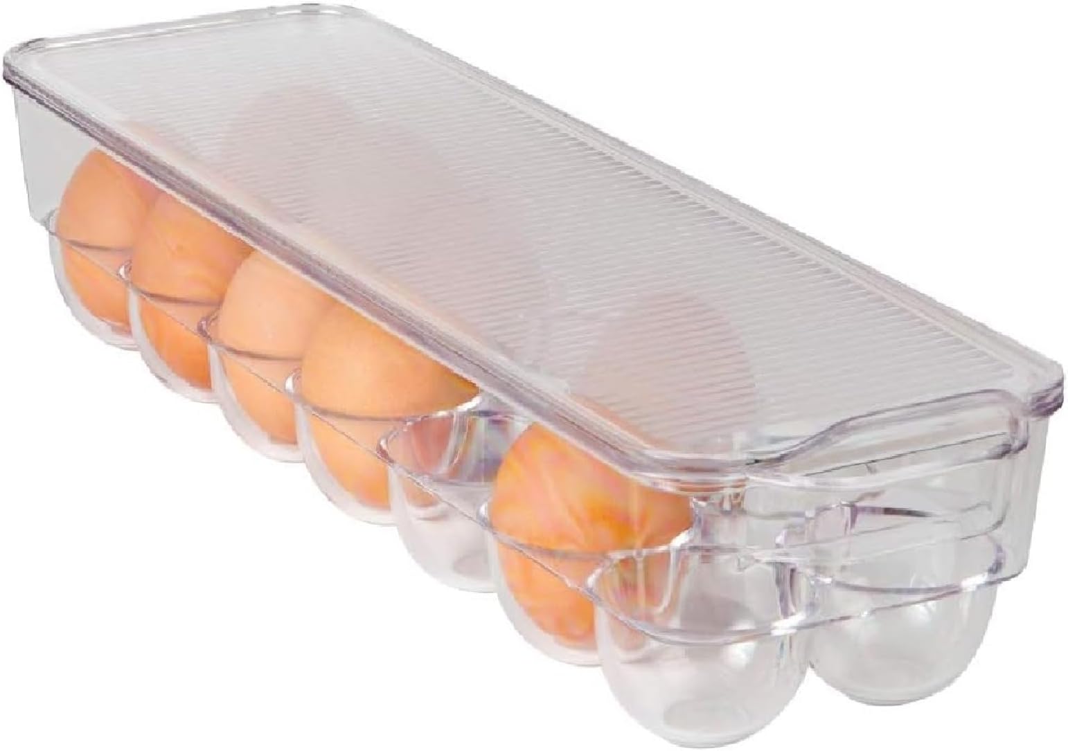 Dial Industries Fridge Egg Storage Holder, 14 Egg Container with Lid | Keeps eggs upright and easy to see, container top allows stacking, protects against spills, fits refrigerator door or shelf