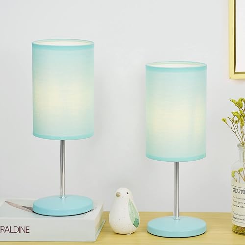 Lampwell Alee - Lámpara de mesa pequeña para sala de estar como lámpara de mesita de noche para dormitorio, juego de 2, lámpara de mesa moderna,