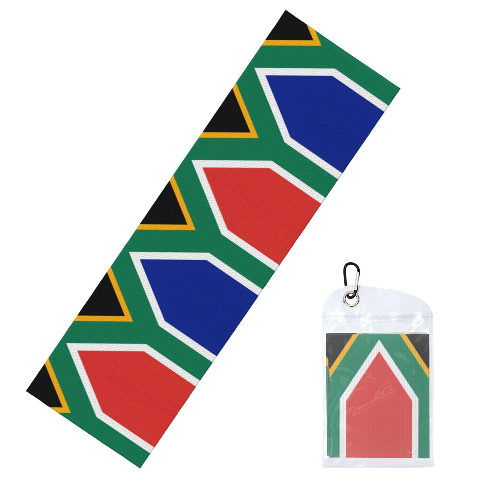 HGIUYDRD South Africa flag Print Cooling Sports Towel with PVC Carry Bag for Gym, Beach, Golf and World Cup Events