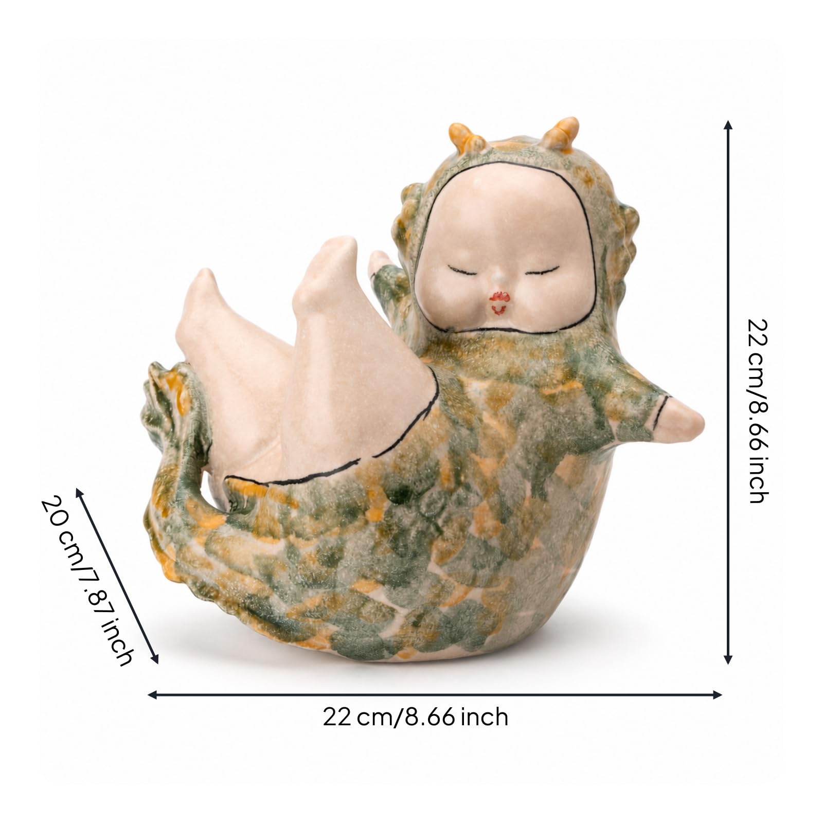 Scultura in Ceramica Statua Figura in Piedi con Bambino Soprammobile Moderno con Effetto Artigianale Adatta per Ingresso Sala Corridoio Consolle Studio
