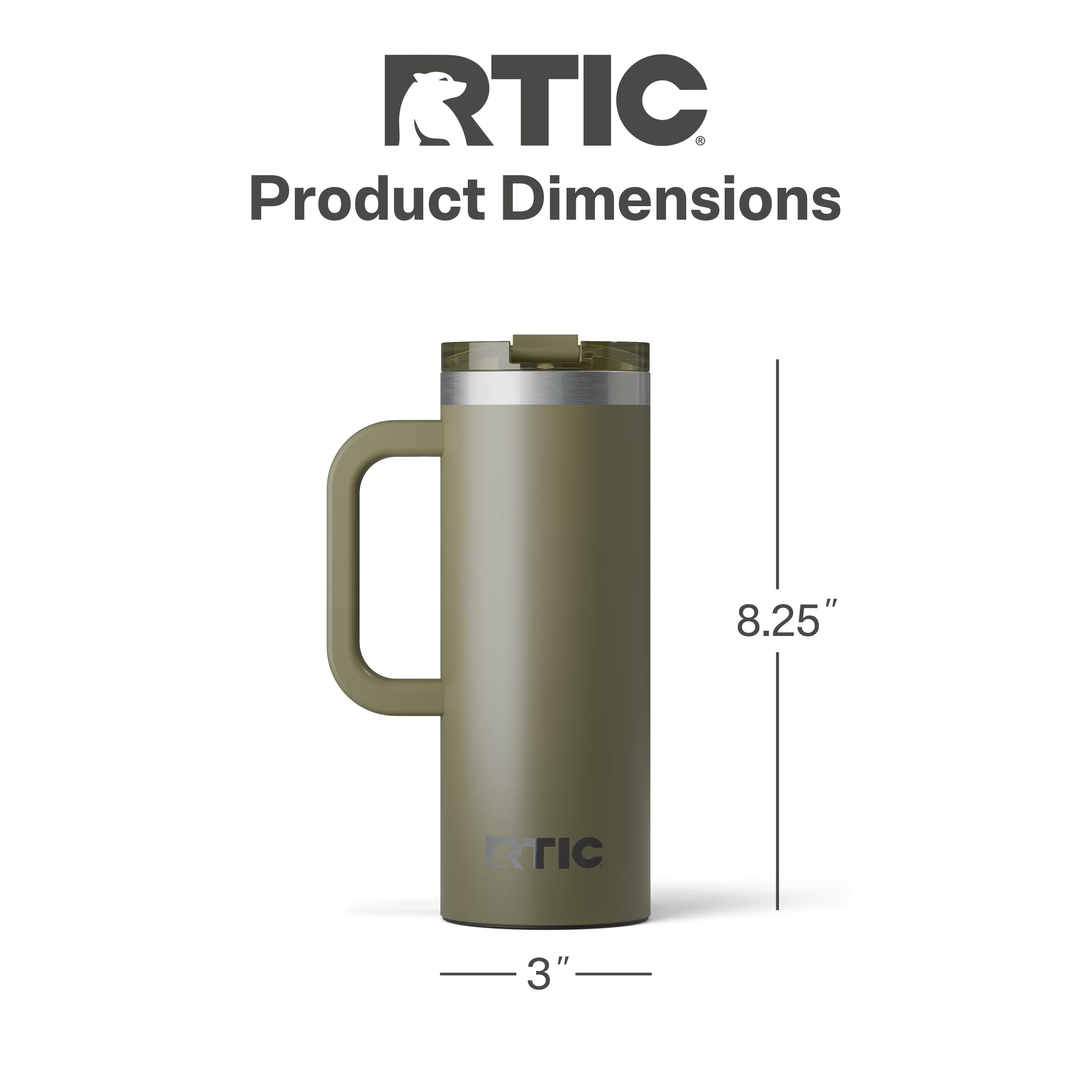 Amazon.com: RTIC 20oz Road Trip Travel Mug with Lid and Handle
