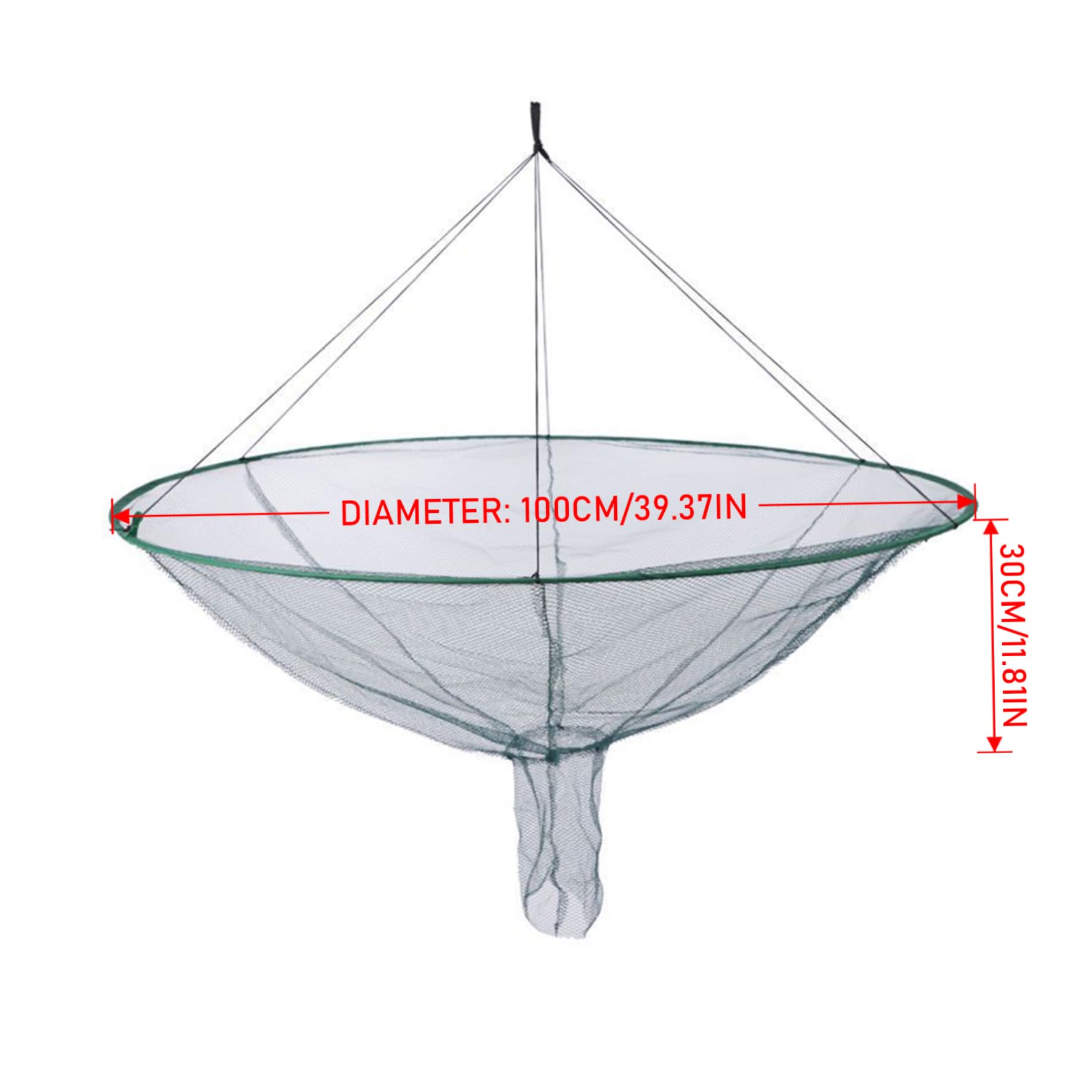 Red de pesca plegable, estructura de doble línea para pesca en muelle, apertura de liberación de peces anudable, ideal para la captura de camarones y cangrejos
