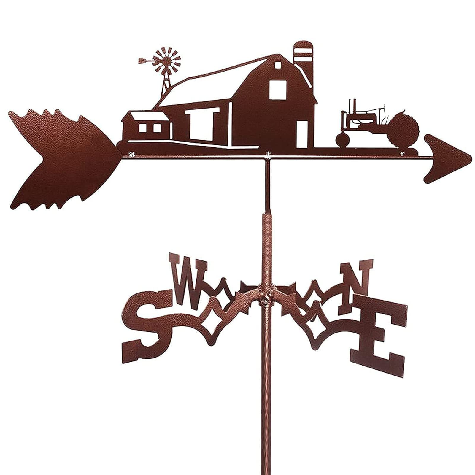 WIQUYBML wind vane Metal Weathervane, Silhouette of mining equipment Wind Vane For Yard, Yard with Roof Mount Garden Decorations, Direction Indicators (Style 5)