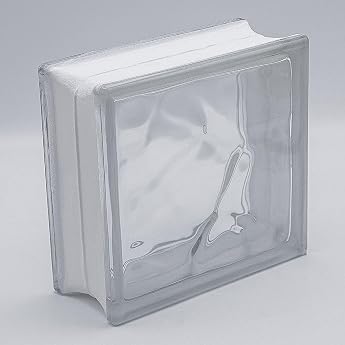 Basic Glass Block Cloud Clear 19 x 19 x 8 cm Set of 6